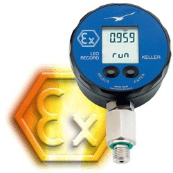 Ex pressure gauge and logger for recording up to 300 lbs/sq in