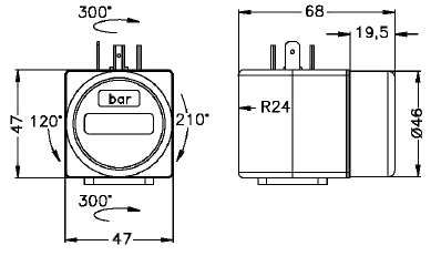 DIN plug local display for 4 to 20 mA transmitters DIN plug local display for 4 to 20 mA transmitters