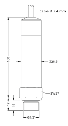 6 bar g marine approved (DNV/GL) oil pressure transmitter
