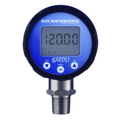 Vacuum gauge for minus 150 mbar range with a 0.1 mbar display resolution