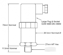 60 ftH20 gauge range 4-20mA output diesel tank level pressure sensor