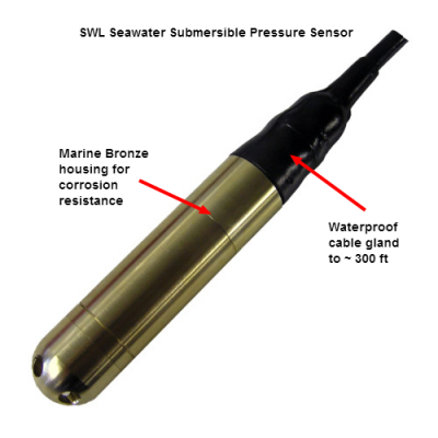 300 foot sea depth waterproof pressure sensor with 0-5V signal