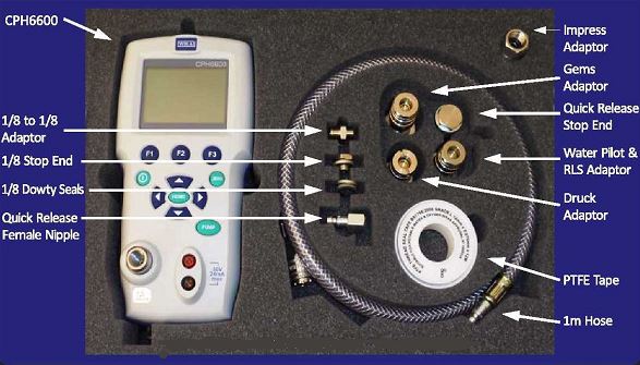 Contents included with LevCal Submersible Hydrostatic Liquid Level Sensor Calibration Kit