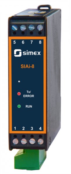 SIAi-8 8 Channel Analogue Signal Input to RS-485 Modbus RTU Interface Converter