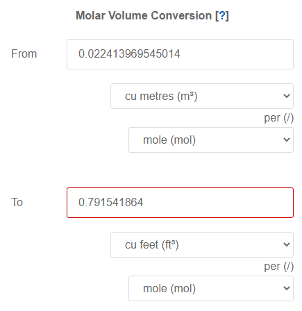 Molar Volume Converter